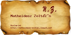 Matheidesz Zoltán névjegykártya